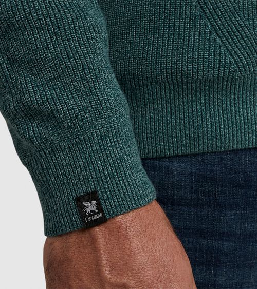 Maglione Vanguard con mezza zip verde Model / Detail