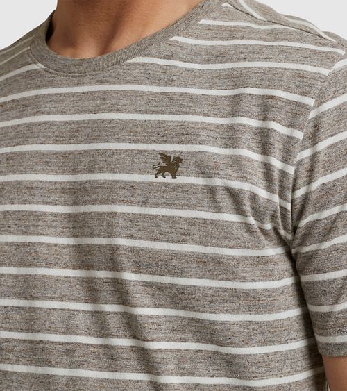 T-Shirt Vanguard a righe marrone Model / Detail