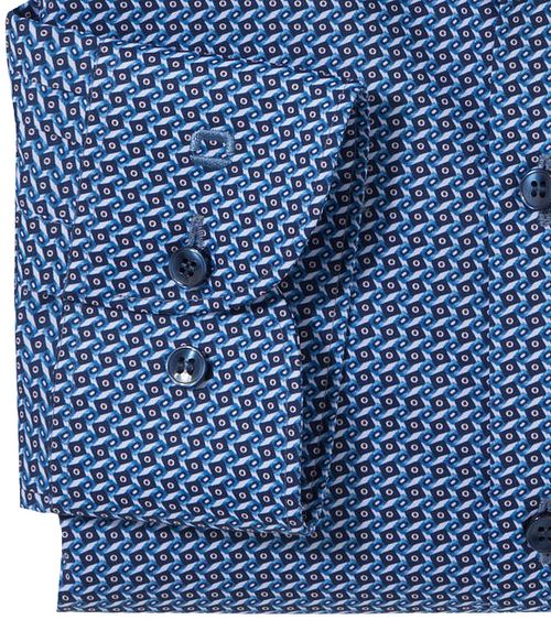 OLYMP Overhemd Level 5 Print Mid Blauw Product / Detail