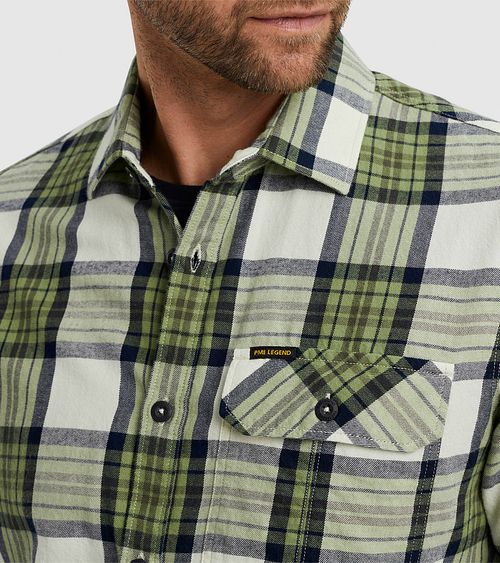 PME Legend Chemise A Carreaux Vert Model / Detail