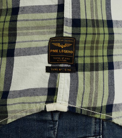 PME Legend Chemise A Carreaux Vert Model / Detail