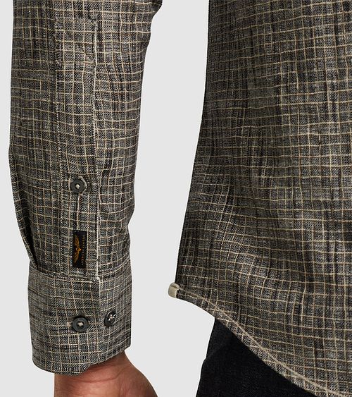 PME Legend Chemise Impression Slub Gris Model / Detail