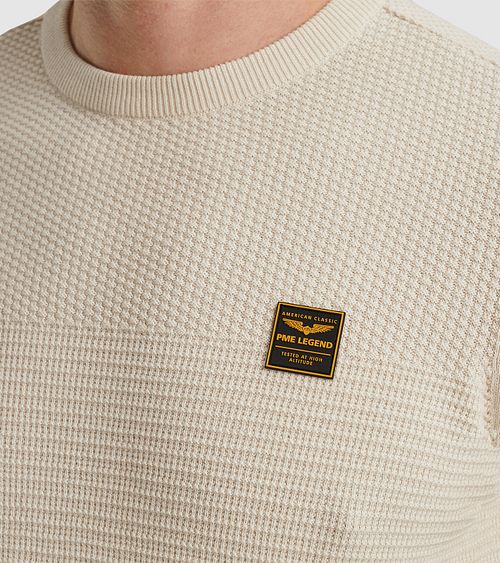 PME Legend Genser Mouliné Beige Model / Detail
