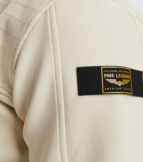 PME Legend Cardigan Spacer Ecru Model / Detail