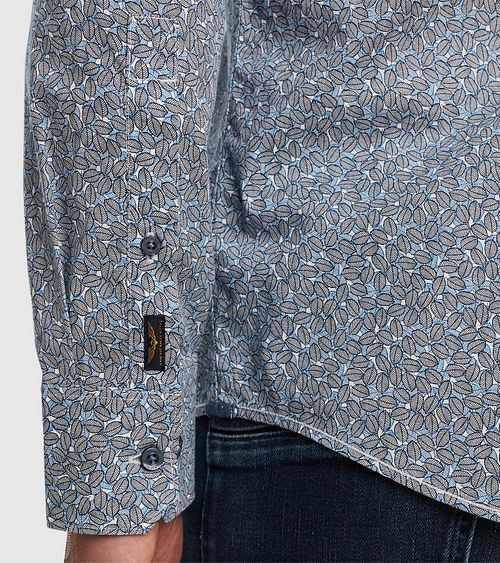 PME Legend Hemd Druck Blau Model / Detail