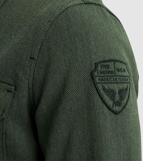 PME Legend Hemd Flanel Herringbone Grün Model / Detail