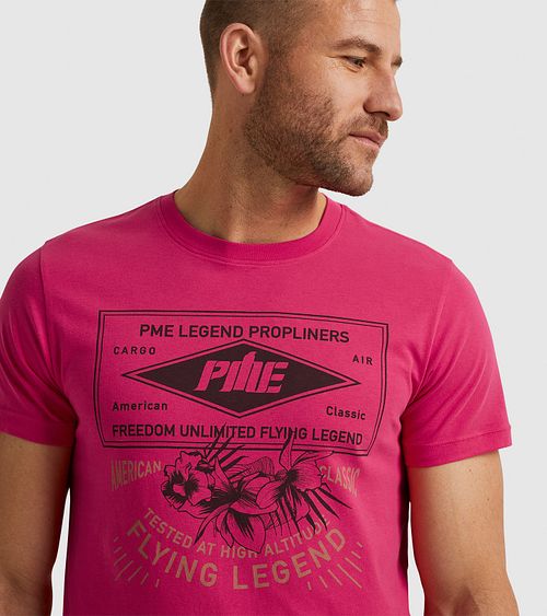 PME Legend Jersey T-Shirt Logo Roze Model / Detail