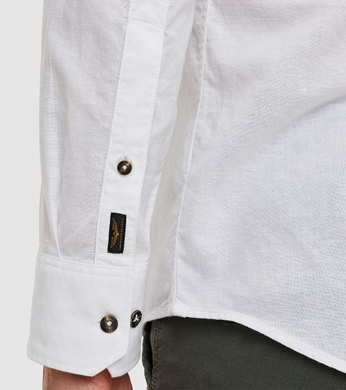 PME Legend Linnen Blend Overhemd Wit Model / Detail