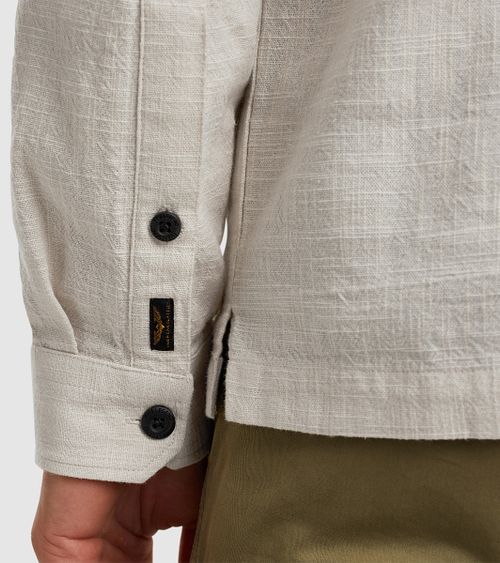 PME Legend Overshirt 2 Tone Slub Ivoire Model / Detail