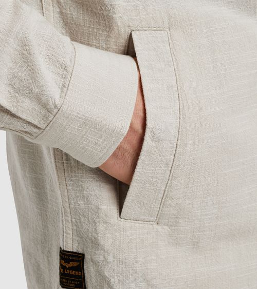 PME Legend Overshirt 2 Tone Slub Ivoire Model / Detail