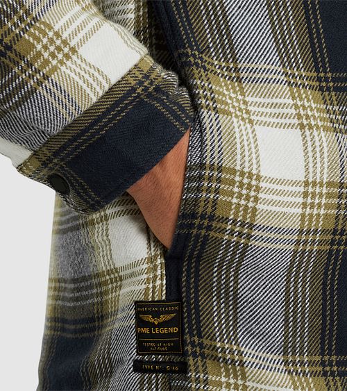 PME Legend Overshirt Ruiten Blauw Groen Model / Detail