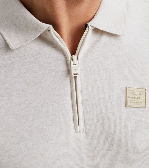 PME Legend Halvzip-polotröja Interlock, Ecru Model / Detail