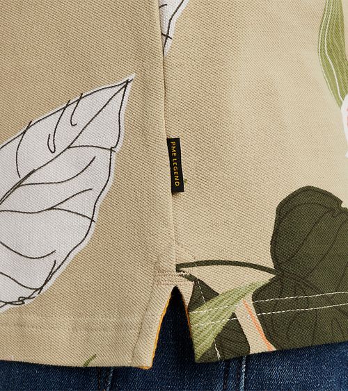 PME Legend Polo Print Beige Model / Detail