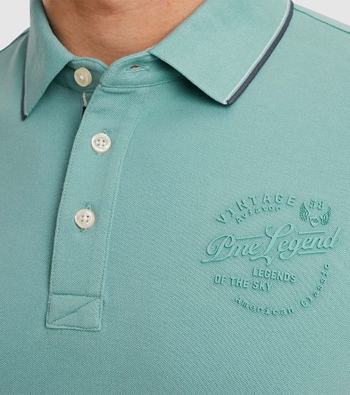 PME Legend Poloshirt Piqué Logo Lyseblå Model / Detail