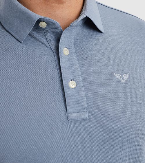 PME Legend Poloshirt Garment Dye Piquete Blå Model / Detail