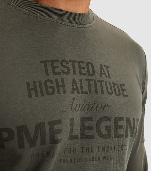PME Legend Sweater Logo Beluga Vert Model / Detail