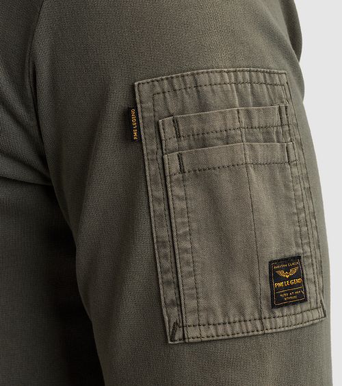 PME Legend Sweater Logo Beluga Grøn Model / Detail