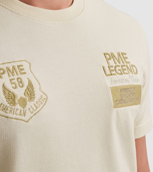 PME Legend T-Shirt våffelspik Krämig Model / Detail