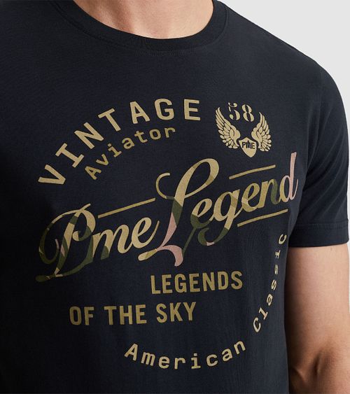 PME Legend T-skjorte Logo Artwork Navy Model / Detail