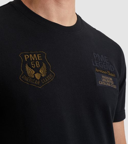 PME Legend T-Shirt Våffel Marinblått Model / Detail