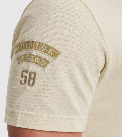 PME Legend T-Shirt våffelspik Krämig Model / Detail