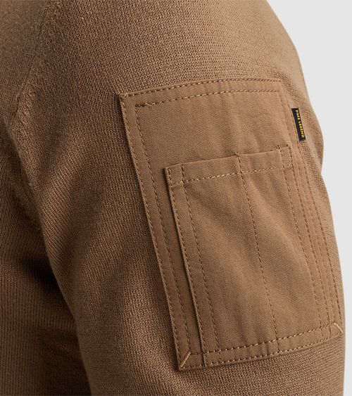 PME Legend Pullover American Classic Cargo Brown Model / Detail
