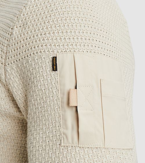 PME Legend Vest Strik Struktur Elfenbenshvid Model / Detail