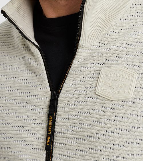 PME Legend Veste Zippée Sweat Ecru Model / Detail