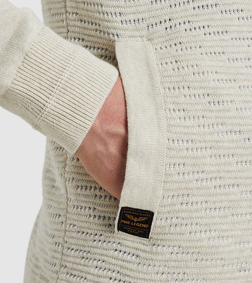 PME Legend Veste Zippée Sweat Ecru Model / Detail