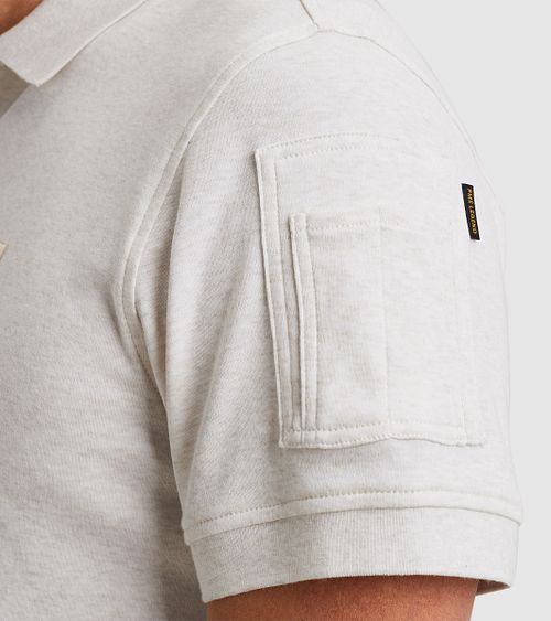 Polo Half-Zip Interlock de PME Legend en color ecru Model / Detail