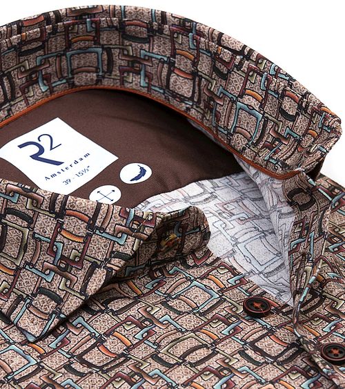 R2 Hemd Print Braun Product / Detail