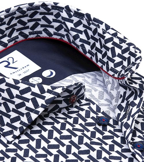 R2 Overhemd Print Navy Product / Detail