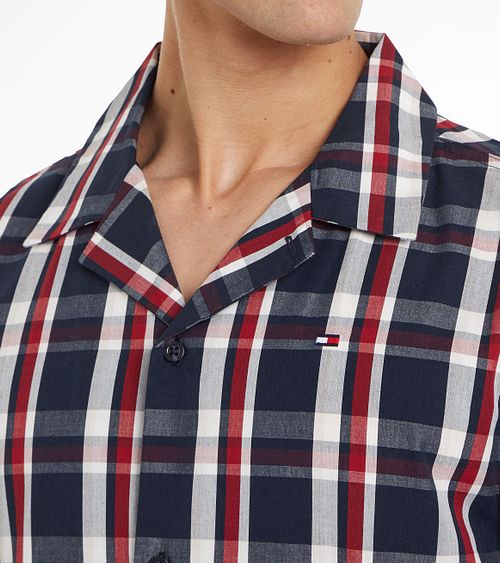 Tommy Hilfiger Pysjamassett Rutete Mørkeblå Model / Detail