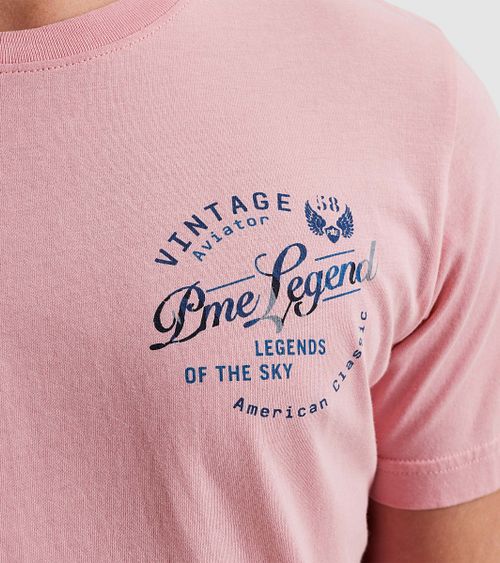 PME Legend T-Shirt Logo Artwork Rosa Model / Detail