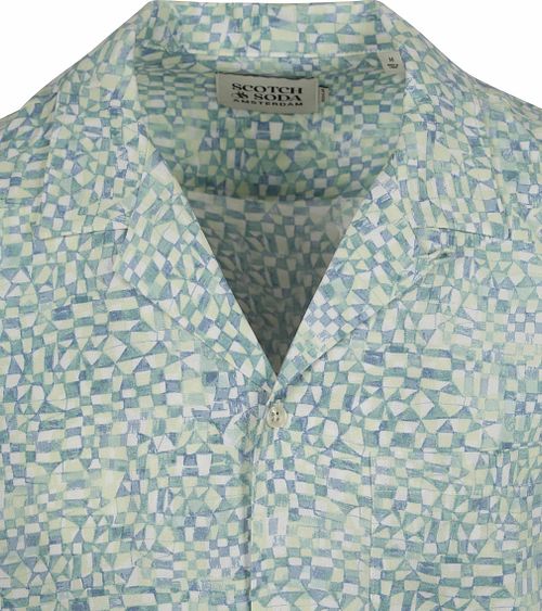 Scotch and Soda Kortærmet Skjorte med Print Lysgrøn Product / Detail