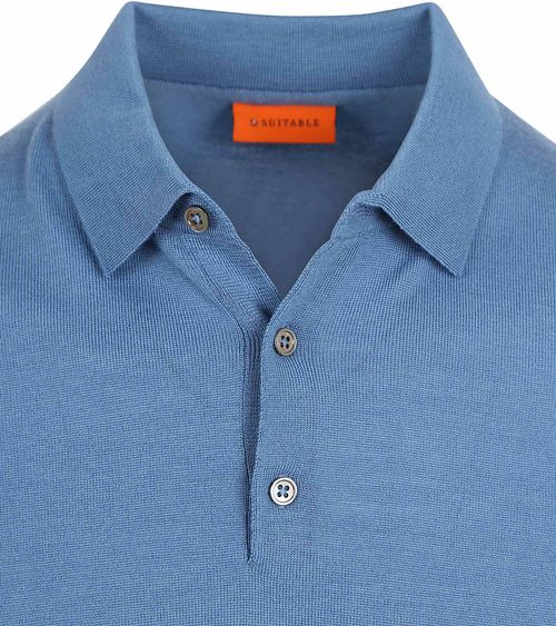 Passer Polo i Merinould Blå Product / Detail