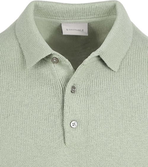 Suitable Heavy Knitted Polo Raw Hellgrün Product / Detail