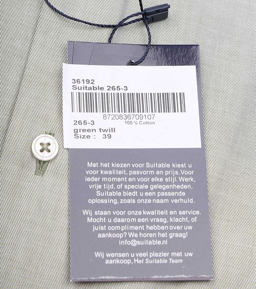 Suitable Skjorta Twill Ljusgrön Product / Detail