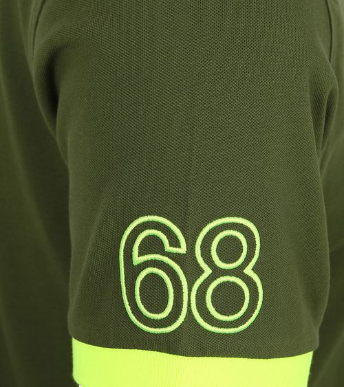 Sun68 Poloshirt Logo Fluo Army Grün Product / Detail