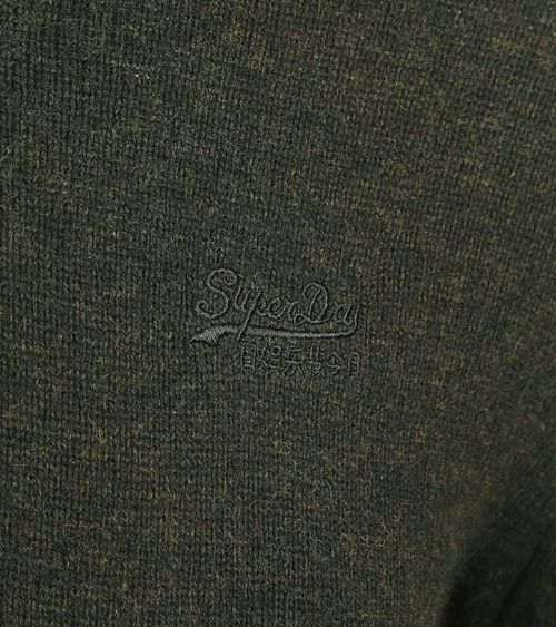 Superdry Essential Half Zip Wool Mix Pullover Dunkelgrün Product / Detail