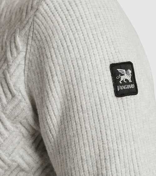 Sweter Vanguard z półzamkiem, struktura, ecru Model / Detail