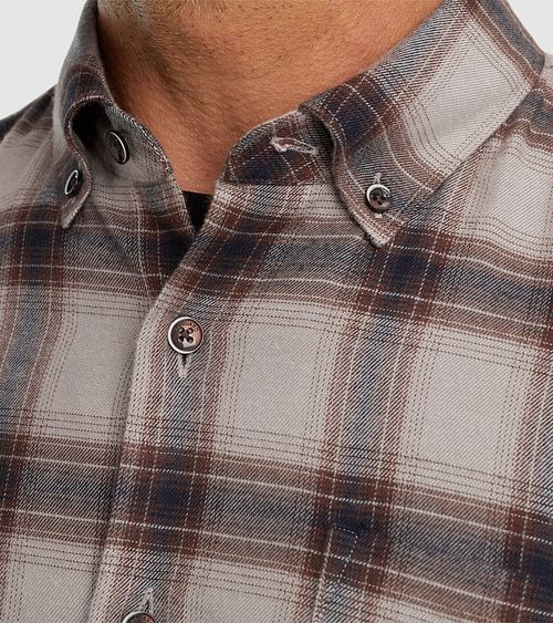 Camicia Vanguard a quadri taupe Model / Detail