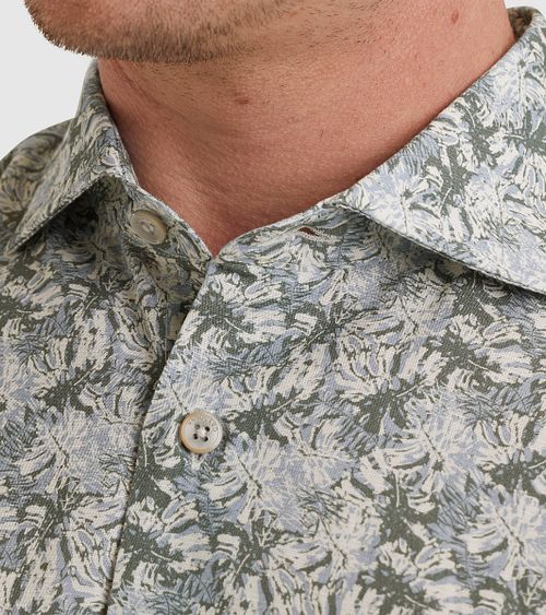 Camicia a maniche corte Vanguard con stampa blu verde Model / Detail