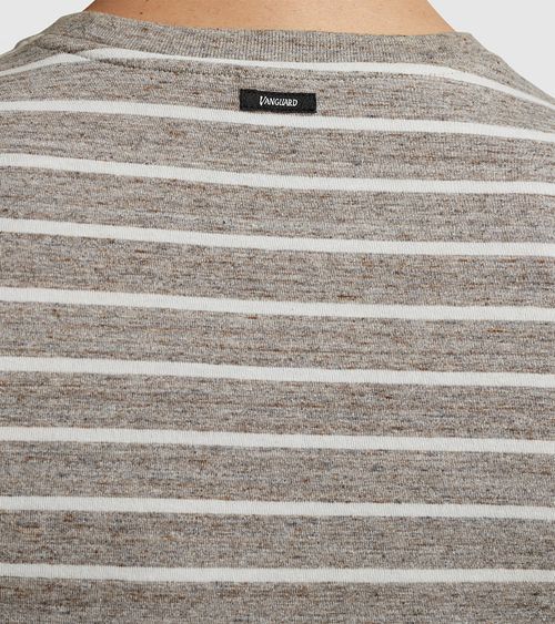 Camiseta Vanguard de rayas marrón Model / Detail