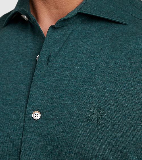 Vanguard Chemise Mélanger Vert Foncé Model / Detail