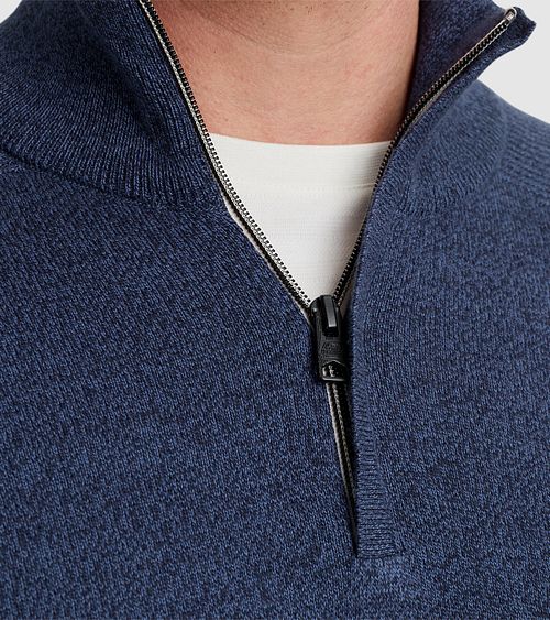 Vanguard Genser Half Zip Melange Mørkeblå Product / Detail