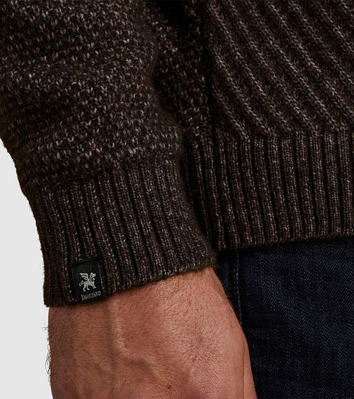 Vanguard Genser med Halv Glidelås Brun Model / Detail