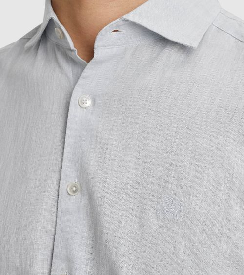 Vanguard Hemd Leinen Blend Hellblau Model / Detail