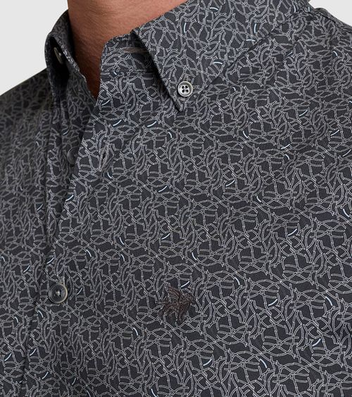 Vanguard Overhemd Print Antraciet Model / Detail
