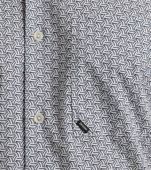 Vanguard Short Sleeve Overhemd Print Blauw Model / Detail
